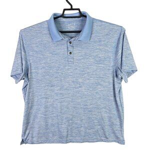 Womens APT. 9 Heather Blue Performance Polo Shirt Short Sleeve 100% Polyester XL